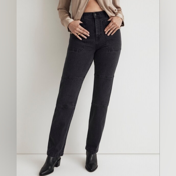 Madewell 90s Straight Utility Jeans Black 29P - Picture 1 of 8